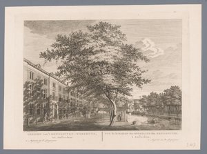 Vista del orfanato menonita de Amsterdam Vista del orfanato menonita, a Amsterdam / Vue de la Maison des Orphelins des Mennonites, à Amsterdam (título sobre el objeto) de Hermanus Petrus Schouten (possibly)