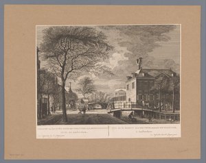 Vista del Oudezijds Huiszithuis en Amsterdam Vista de Oude-Zyds-Huysziten-Almoesseniershuis, a Amsterdam / Vue de la maison des pauvres, nommée Huyszit, à Amsterdam (título sobre el objeto)
