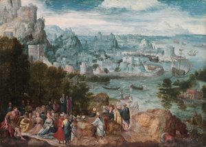 Paisaje con San Juan Bautista, c.1540 (óleo sobre madera) de Herri met de (c.1510 p.1550) Bles
