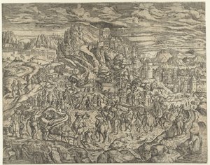 paisaje con cargando la cruz de Herri met de Bles