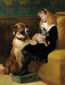 Sus únicos compañeros de juego, 1870 de Heywood Hardy