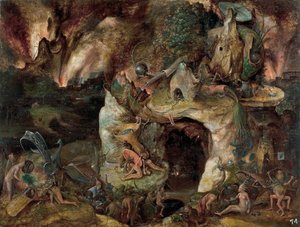 Paisaje del infierno de Hieronymus (school of) Bosch