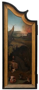 Panel izquierdo del Tríptico de Job, c.1500-24 (óleo sobre tabla)