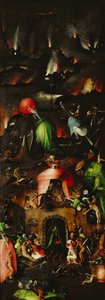 El Juicio Final Tríptico, panel derecho, ca 1485 de Hieronymus Bosch
