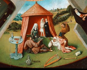 La lujuria (detalle de La mesa de los siete pecados capitales) de Hieronymus Bosch