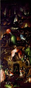 Tríptico del Juicio Final (panel derecho representando el Infierno) de Hieronymus Bosch