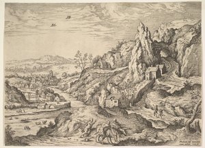Abraham e Isaac en el camino al sacrificio, 1558 de Hieronymus Cock