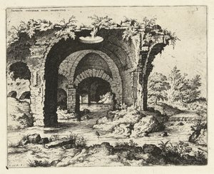 Vista de una ruina en Roma Incerte cvvs dam irvine prospectus (título sobre el objeto) Ruinas romanas (título de la serie)