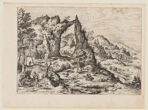 Juda y Tamar, de Paisajes con escenas bíblicas y mitológicas de Hieronymus Cock