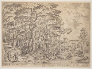 Paisaje con Cristo de Hieronymus Cock