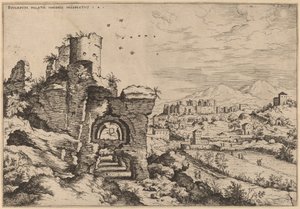 Ruinas en el Palatino, mirando hacia los Baños de Caracalla