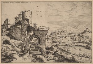 Ruinas del Palatino, con vistas a las Termas de Caracalla