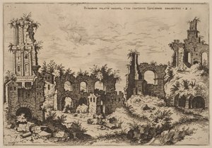 Ruinas del Palatino con el Septizonium de Hieronymus Cock