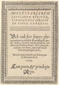 Página de título para "Multifariarum Casularum" de Hieronymus Cock
