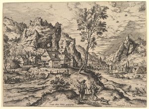 Tobit de Paisajes con escenas bíblicas y mitológicas, 1558 de Hieronymus Cock