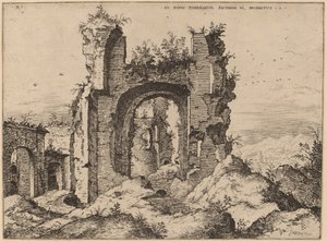 Vista de los Baños de Caracalla de Hieronymus Cock