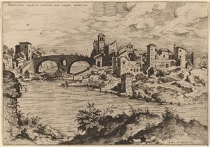 Vista del Puente Quattro Capi y la Isla del Tíber