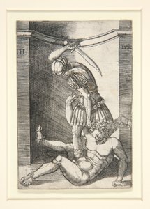 Soldado matando a un hombre desnudo de Hieronymus Hopfer