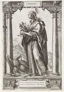 H. San Juan Evangelista
S. Iohannes (título en el objeto)
Cristo y los doce apóstoles, y San Pablo (título de la serie) de Hieronymus Wierix