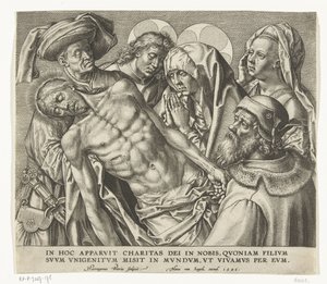 El cuerpo de Cristo muerto es llevado de Hieronymus Wierix