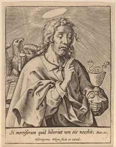 Si mortiferum quid biberint ... (San Juan Evangelista) de Hieronymus Wierix
