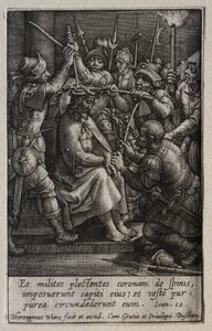 La Pasión: La coronación de espinas de Hieronymus Wierix