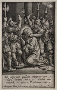 La Pasión: La burla de Cristo de Hieronymus Wierix