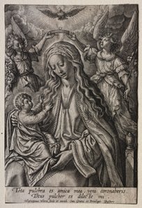 Virgen Coronada por Dos Ángeles