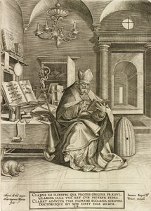 San Ambrosio, de la serie Los Cuatro Padres de la Iglesia, pub. 1586