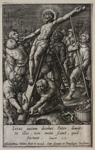 La Pasión: Cristo siendo crucificado de Hieronymus or Jerome Wierix