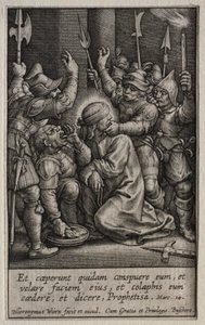 La Pasión: La burla de Cristo de Hieronymus or Jerome Wierix