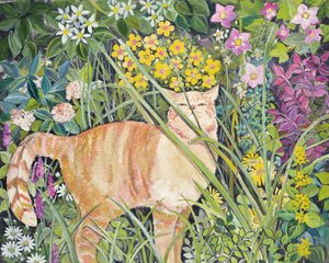 Gato y Hierba Alta, 1996 de Hilary Jones