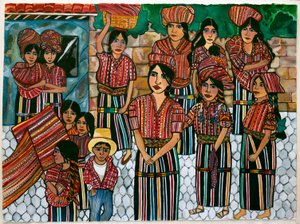 Guatemalen Girls, Solola, 2023 (acuarela sobre papel)