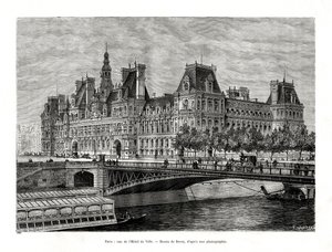Hotel de Ville, París, Francia, 1886 de Hildibrand