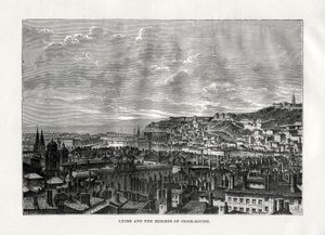 Lyon y las alturas de Croix-Rousse, Francia de Hildibrand