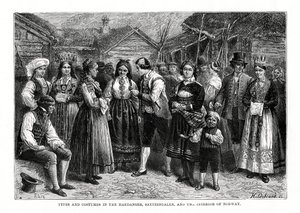Tipos y trajes en Noruega, 1879 de Hildibrand