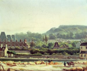 El Hospital Saint-Louis y las Buttes-Chaumont en 1830 de Hippolyte Adam