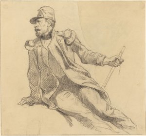 Un Soldado Sentado de Hippolyte Bellange