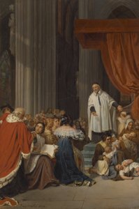 San Vicente de Paúl predicando a la corte de Luis XIII en nombre de los niños abandonados de Hippolyte Delaroche