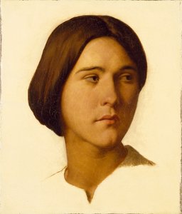 Cabeza de una mujer joven, 1840s de Hippolyte Jean Flandrin