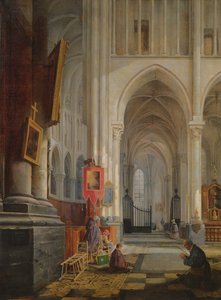 Interior de la Catedral de St. Omer, 1836 de Hippolyte Joseph Cuvelier