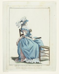 Gallerie des Modes et Costumes Français 1787, TTT.388: La belle Sophie waiting... de Hippolyte Le Bas