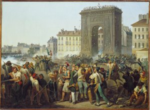 Combate en la puerta de la ciudad de St. Denis 28 de julio ... de Hippolyte Lecomte