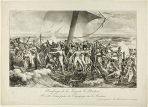 Naufragio de la Fragata Medusa. Revuelta de Algunos de la Tripulación en la Balsa