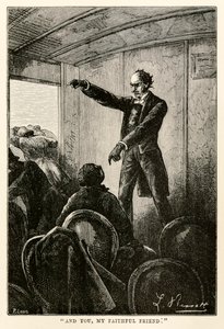 Y tú, mi fiel amigo., de La vuelta al mundo en ochenta días de Julio Verne (1828-1905) grabado por Louis, 1873 de Hippolyte Leon after Benett