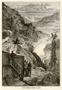 El Gran Lago Salado, de La vuelta al mundo en ochenta días de Julio Verne (1828-1905) grabado por Prévost, 1873