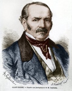Allan Kardec (1804-1869), de nombre real Hippolyte Leon Denisart-Rivail, inventor del espiritismo en Francia, grabado a partir de una foto de Leymarie.