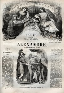 Alejandro el Grande tragedia en cinco actos - grabado en "Oeuvres de Jean Racine" ilustrado por Pauquet y nota de Emile de La Bedolliere - 1851 de Hippolyte Louis Pauquet