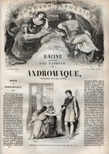Andrómaca tragedia en cinco actos - grabado en "Oeuvres de Jean Racine" ilustrado por Pauquet y con nota de Emile de La Bedolliere - 1851 de Hippolyte Louis Pauquet