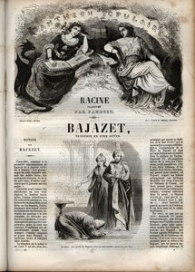 Bajazet tragedia en cinco actos de Jean Racine grabado en "Obras de Jean Racine" ilustrado por Pauquet y con nota de Emile de La Bédollière - 1851
